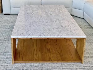 Wood and Marble Coffee Table
