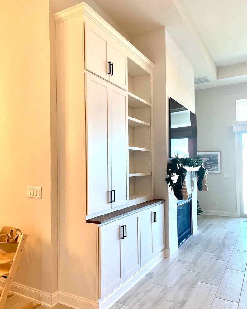 Custom Built-in Cabinets for tall living rooms