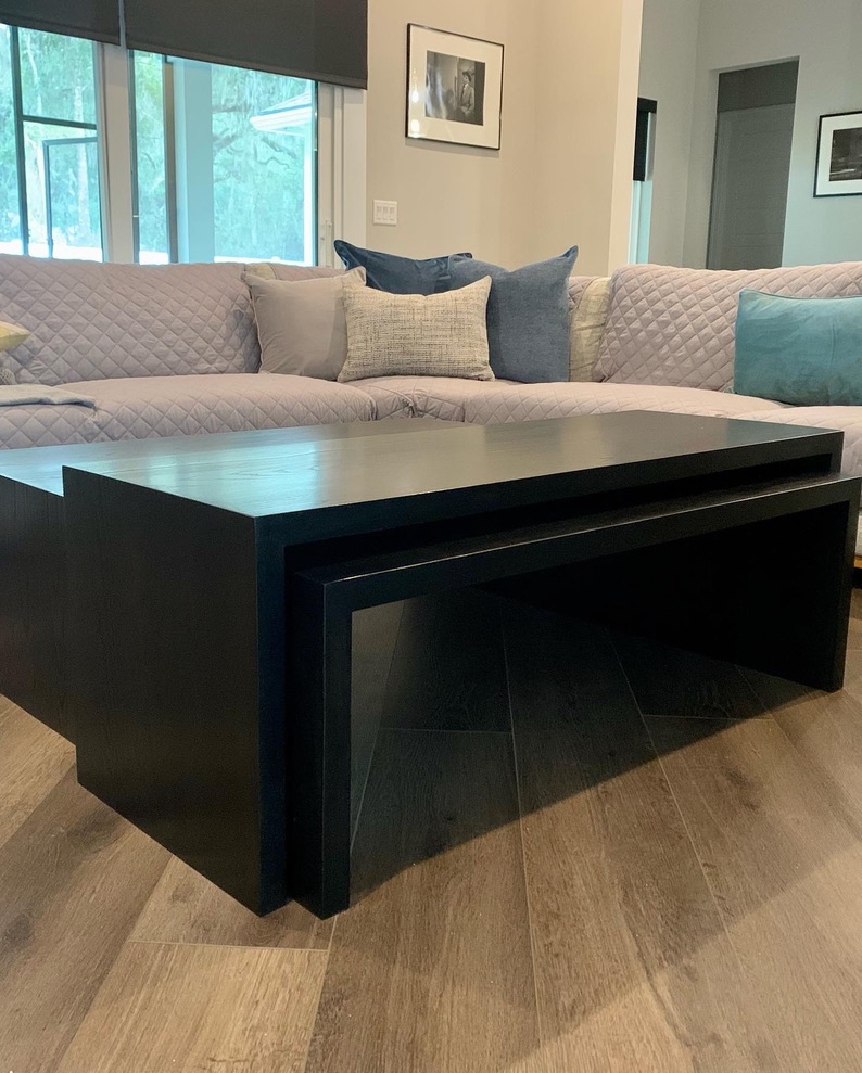 Overlapping Coffee Tables with Waterfall Edges