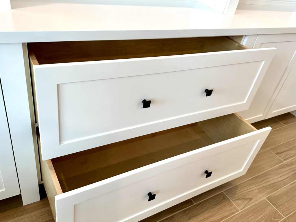 Cabinets with extra deep drawers