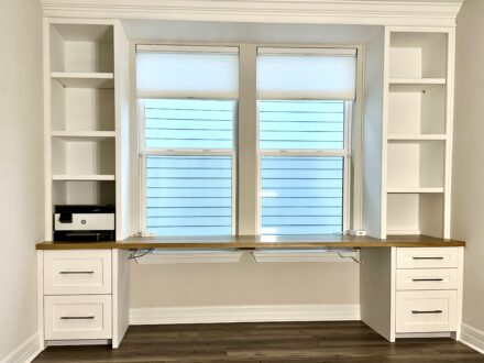 Built-In Home Office with Bookshelves