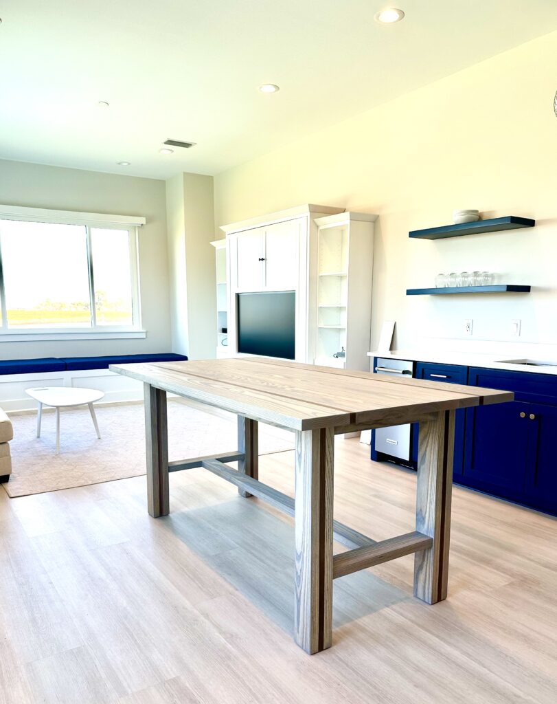 Island Table with Walnut Inlay