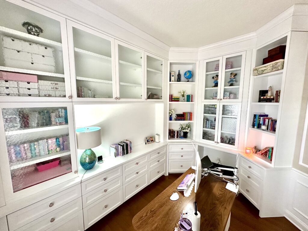 Custom Home Office with Glass Doors