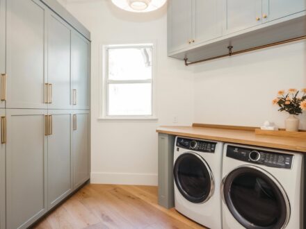 Custom Laundry Room with Shoe Cabinet