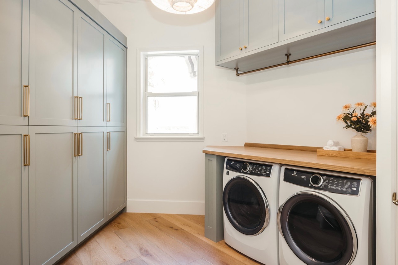 Custom Laundry Room with Shoe Cabinet