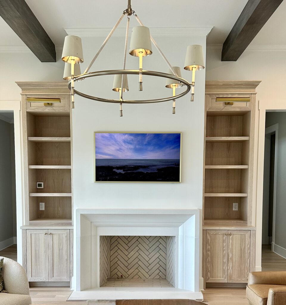 Custom White Oak Fireplace Built-Ins