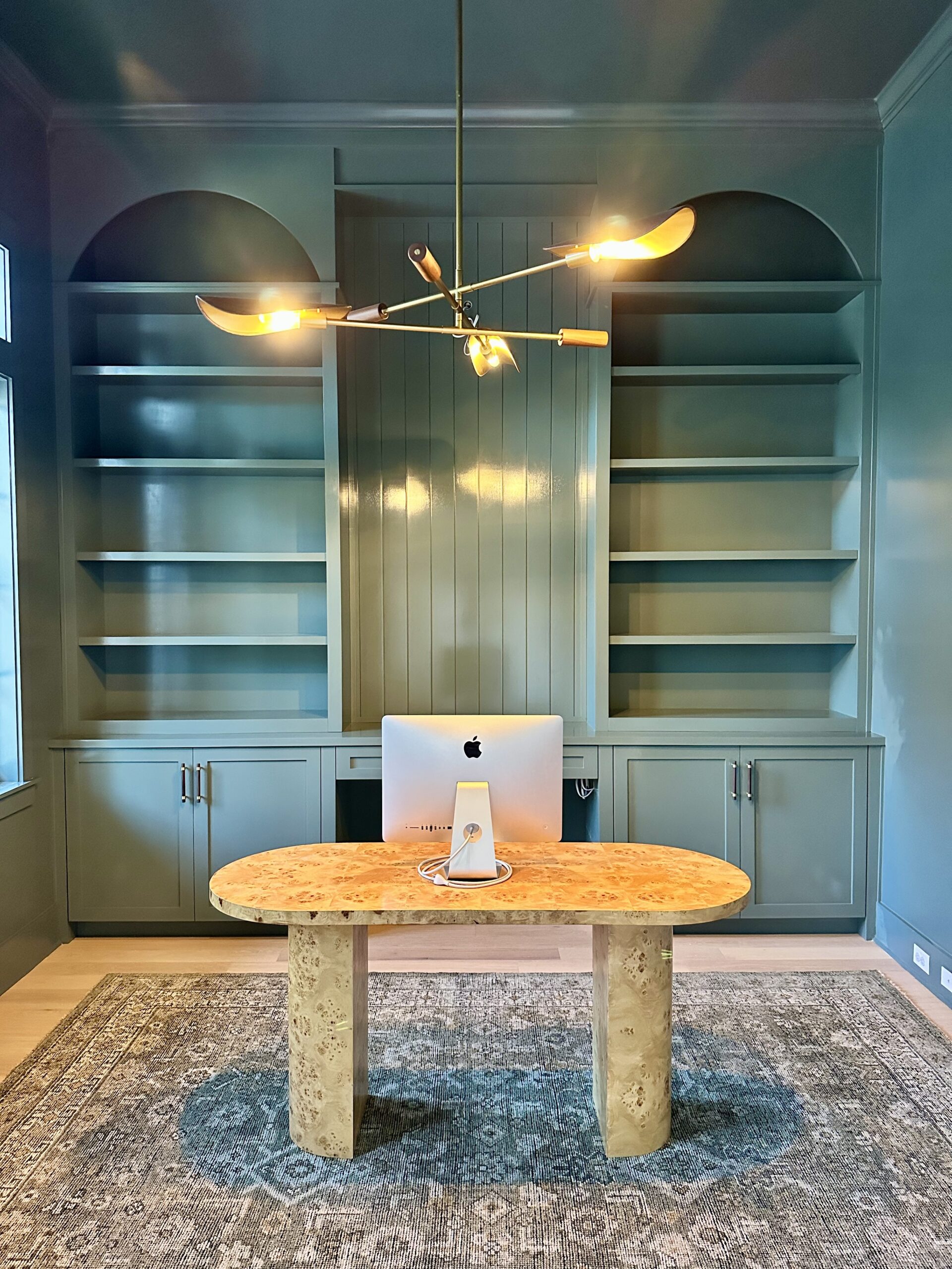 Custom Arched Office Cabinets - First Hand Custom Woodworks