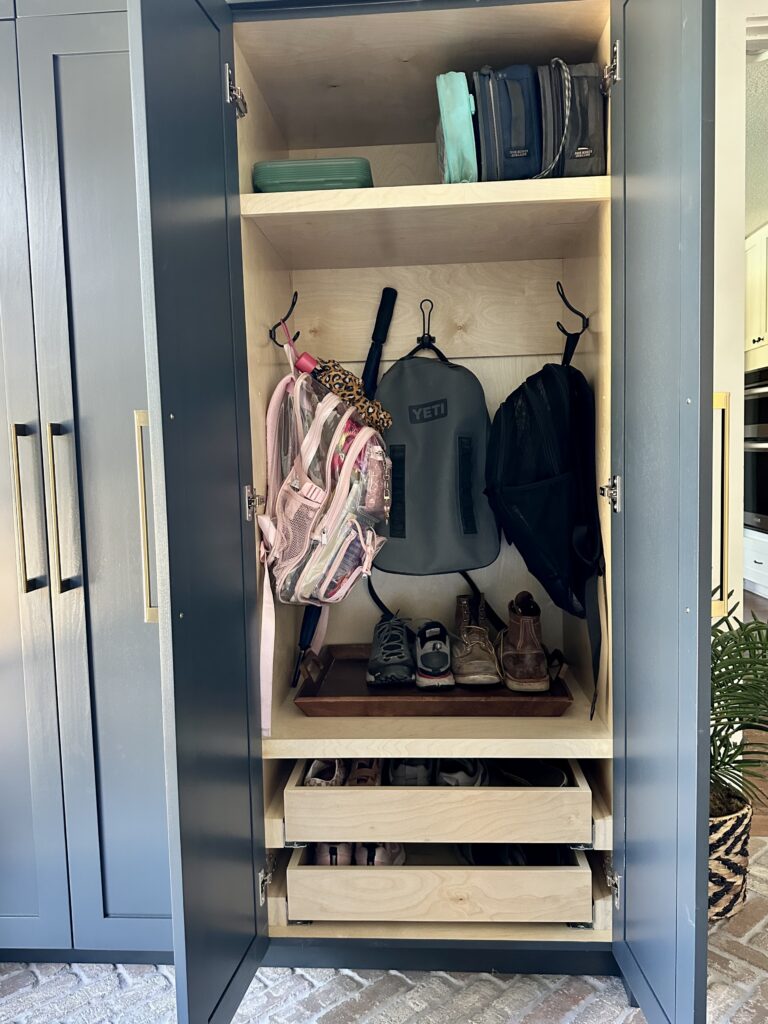 Custom Drop Zone Cabinet with Shoe Drawers